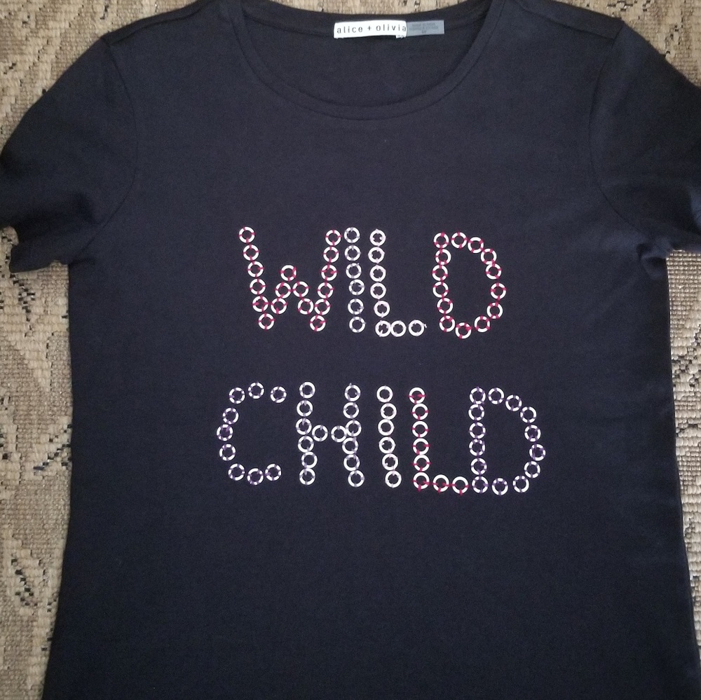 Alice Olivia wild child t shirt New without tag